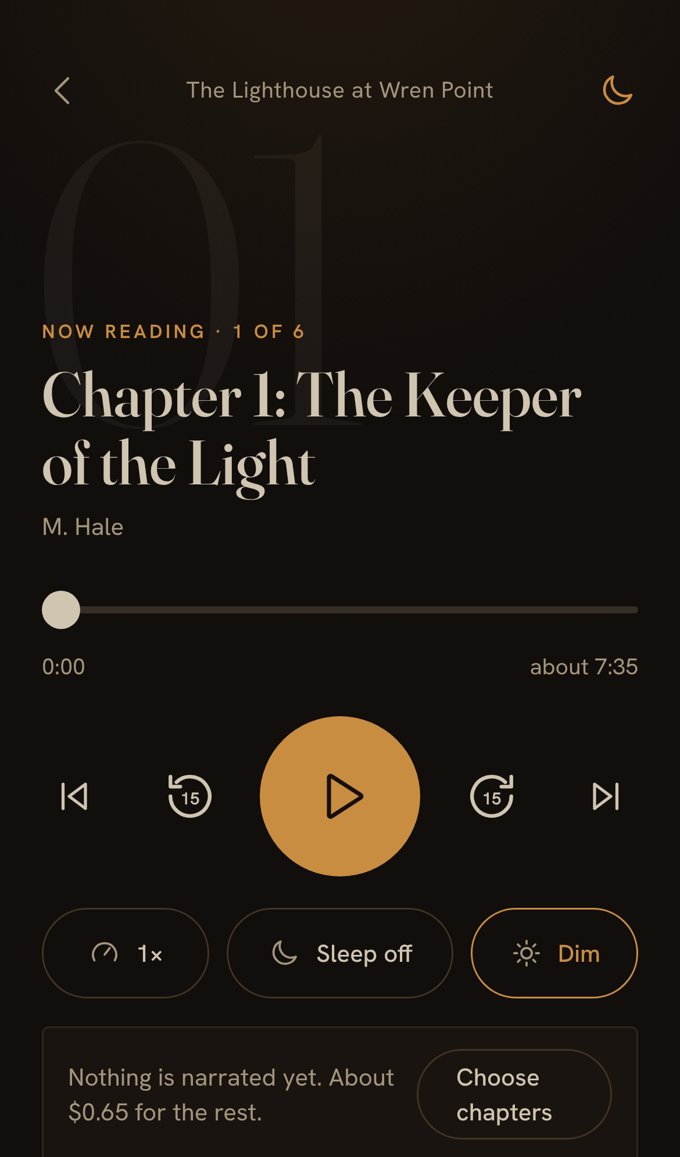 Lamplight Audio on a phone
